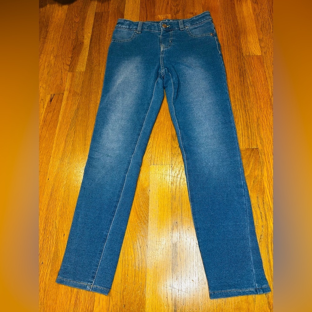 Cat & Jack Girls Jeggings – Size L (10/12) – Super Stretch Blue Denim
